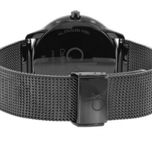 Calvin Klein K3M524B1 black mesh bracelet and watch caseback view