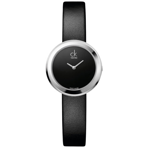Calvin Klein Black Leather Strap Women's Watch - K3N231C1