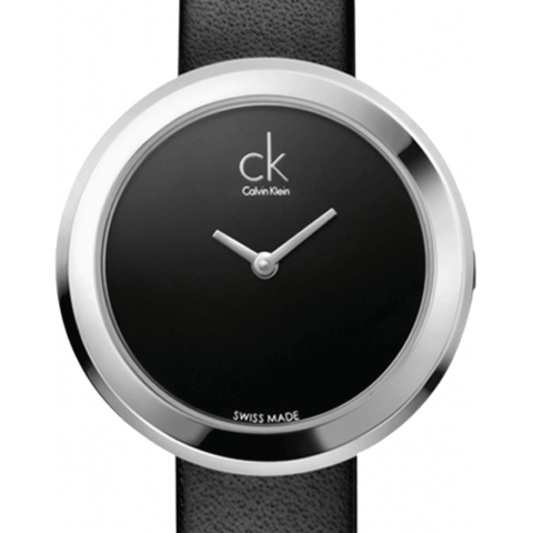 Calvin Klein Black Leather Strap Women's Watch - K3N231C1