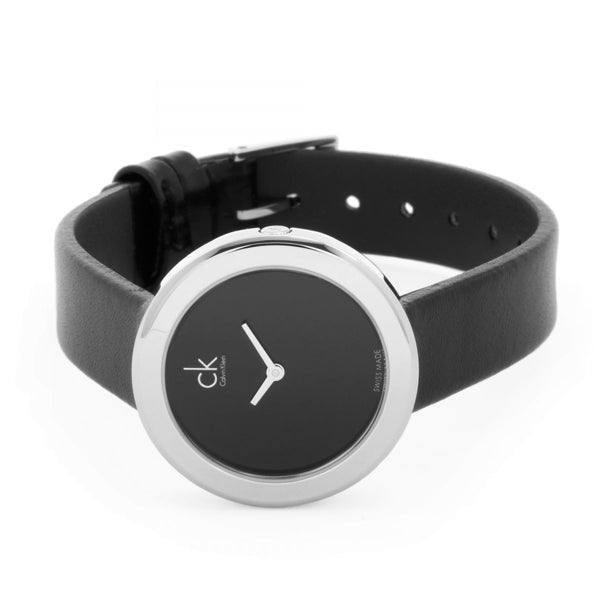 Calvin Klein Black Leather Strap Women's Watch - K3N231C1