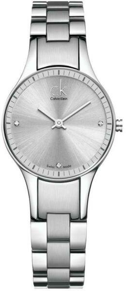 Calvin Klein Simplicity silver dial watch with minimalist design and steel bracelet