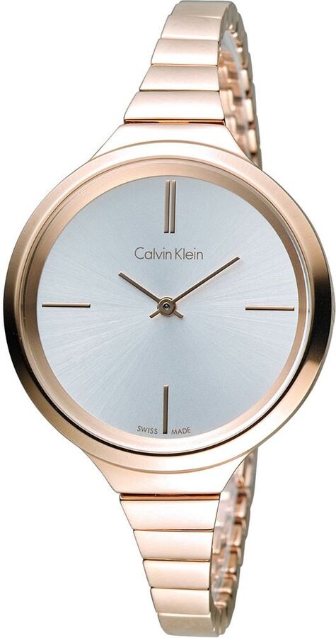 Calvin Klein Lively ladies watch with rose gold case and white dial