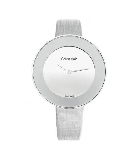 Calvin Klein Chic Silver Tone Leather Dial Women's Watch K7N23UP8