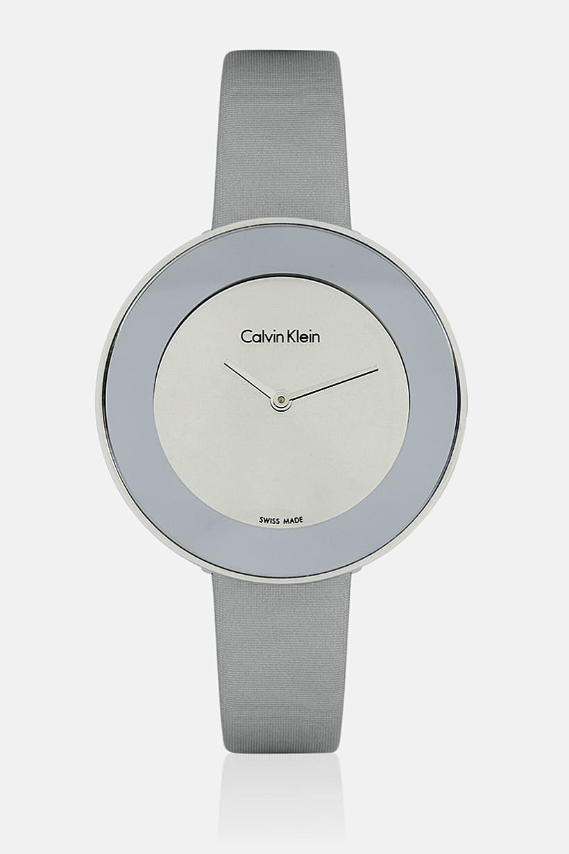 Calvin Klein Chic Silver Tone Leather Dial Women's Watch K7N23UP8