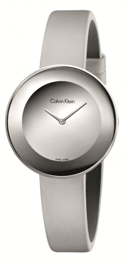Calvin Klein Chic Silver Tone Leather Dial Women's Watch K7N23UP8