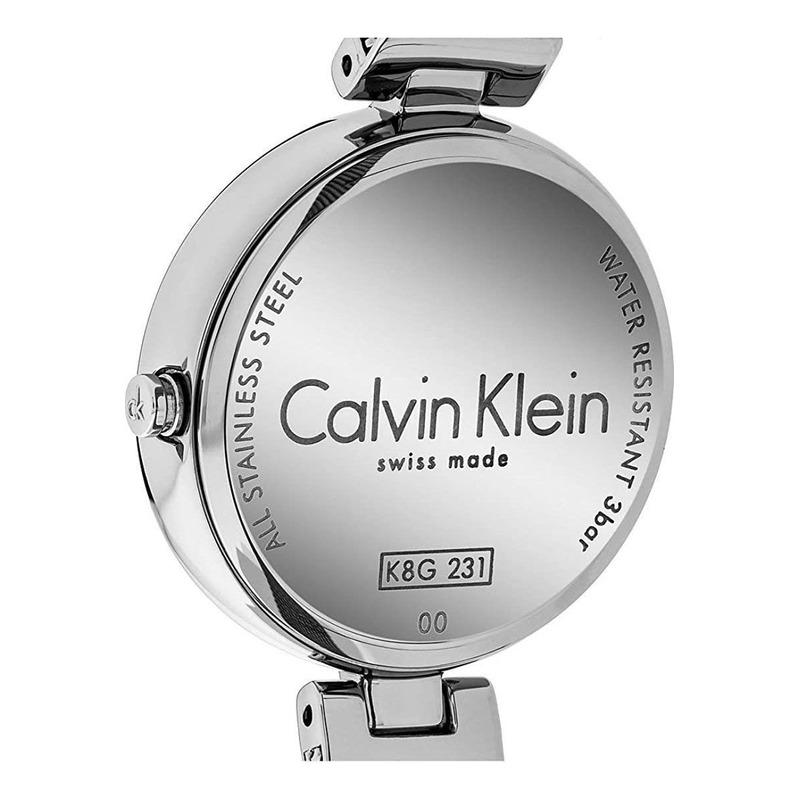 Calvin Klein Black Dial Silver Mesh Ladies Watch K8G23121