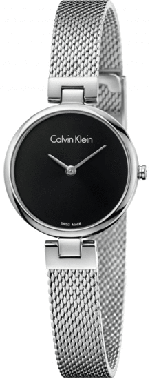 Calvin Klein Black Dial Silver Mesh Ladies Watch K8G23121