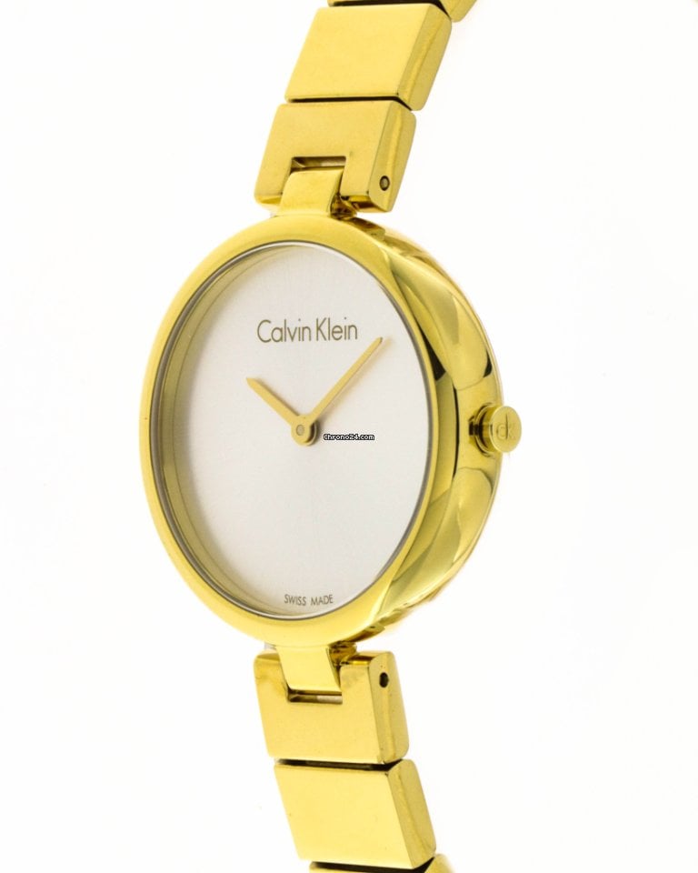 Calvin Klein Quartz Silver Dial Gold Women's Watch K8G23546