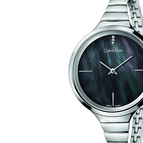 Calvin Klein LIVELY Steel Bracelet Black Pearl Dial Women's Watch K4U2312S