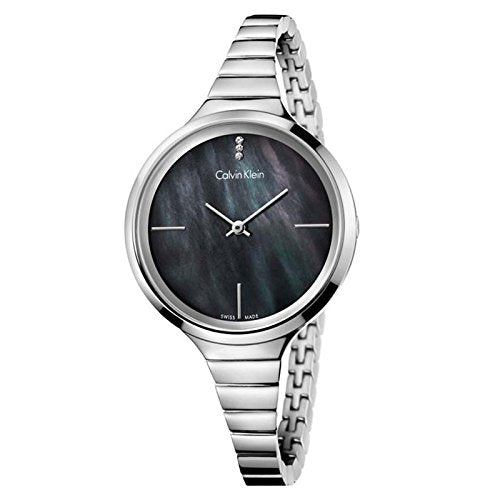 Calvin Klein LIVELY Steel Bracelet Black Pearl Dial Women's Watch K4U2312S
