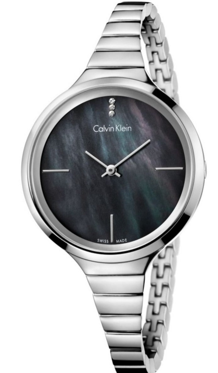 Calvin Klein LIVELY Steel Bracelet Black Pearl Dial Women's Watch K4U2312S