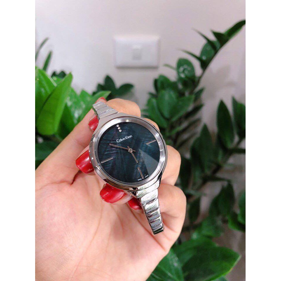 Calvin Klein LIVELY Steel Bracelet Black Pearl Dial Women's Watch K4U2312S