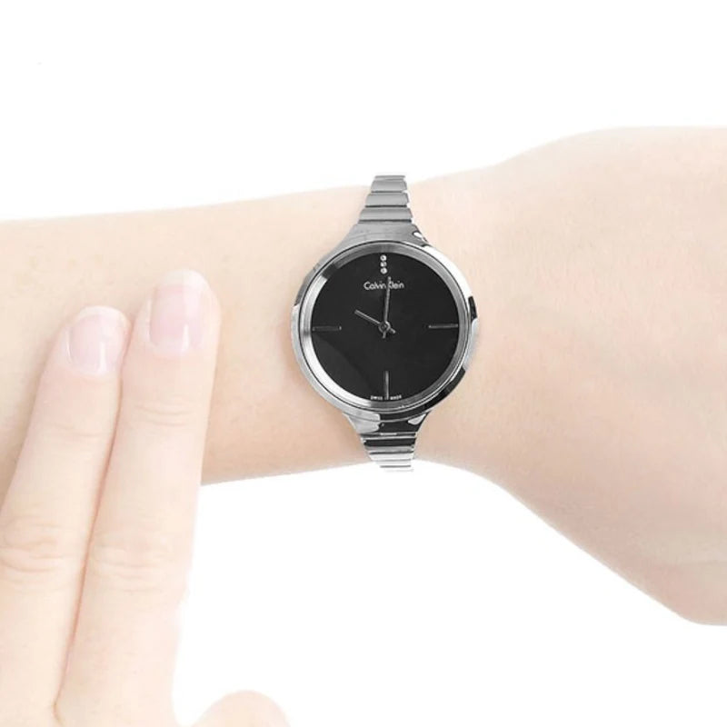 Calvin Klein LIVELY Steel Bracelet Black Pearl Dial Women's Watch K4U2312S