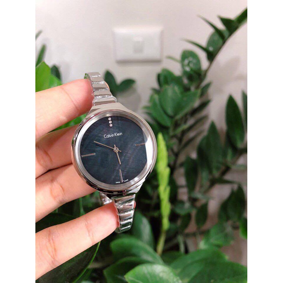 Calvin Klein LIVELY Steel Bracelet Black Pearl Dial Women's Watch K4U2312S