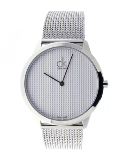 Calvin Klein Minimal K3M2112Y men's watch worn on wrist with mesh strap