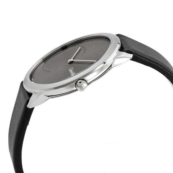 Side view of Calvin Klein Minimal watch showing profile and case thickness