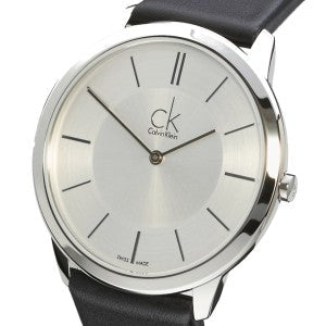 Calvin Klein Minimal 40mm K3M211C6 watch front view with silver dial