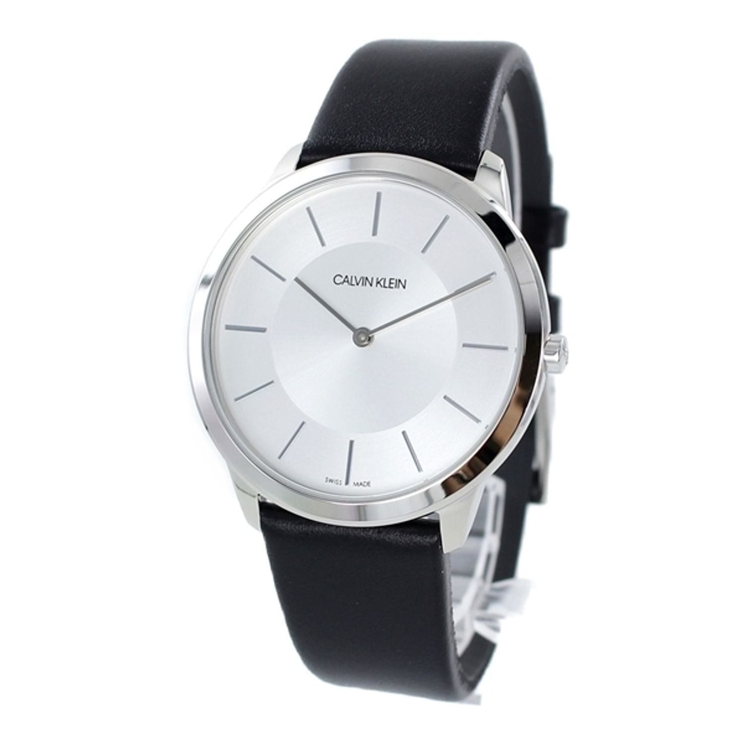 Calvin Klein Minimal K3M211C6 watch angled view showing case and strap