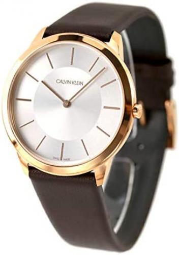 Calvin Klein Minimal Quartz Silver Dial Men's Leather Watch K3M216G6
