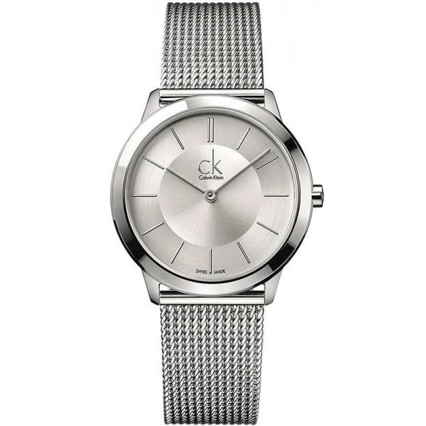 Calvin Klein Minimal K3M22126 watch with silver dial and stainless steel mesh bracelet