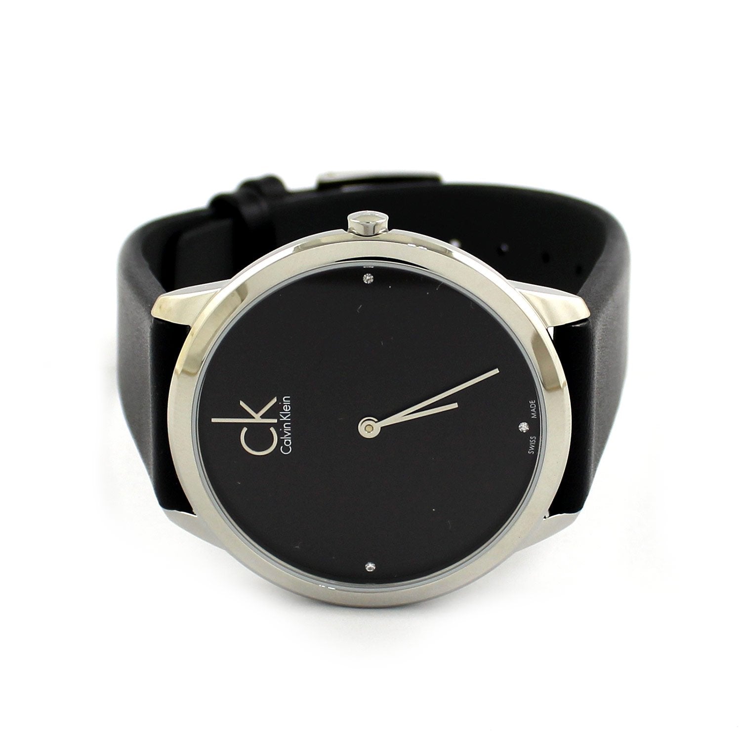 Calvin Klein Minimal Black Dial Rose Gold Bracelet Ladies Watch K3M221CS