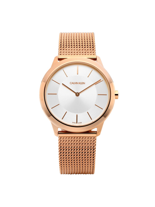 Calvin Klein Minimal K3M22626 rose gold ladies watch with silvered face and index markers