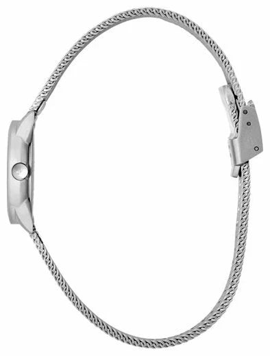 Calvin Klein Minimal K3M23126 women's watch shown from side view with mesh strap