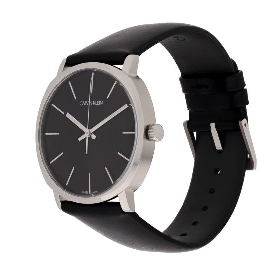 Calvin Klein Posh watch worn on wrist showing black dial and strap with stainless steel case