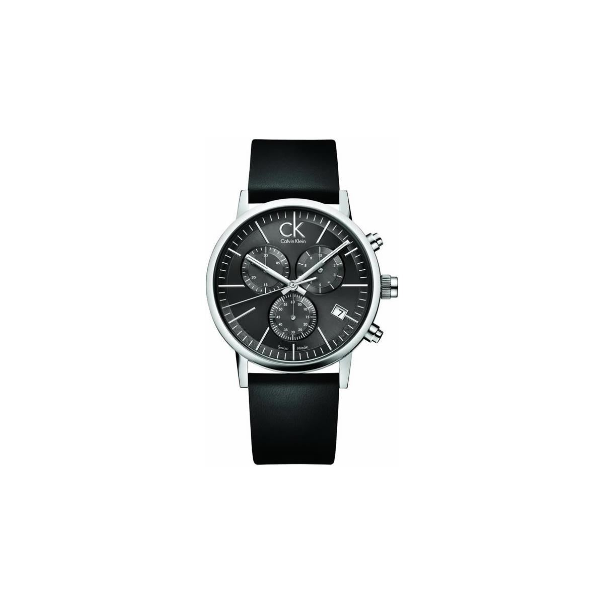 Calvin Klein Post Minimal K7627107 men's chronograph watch minimal design with black dial
