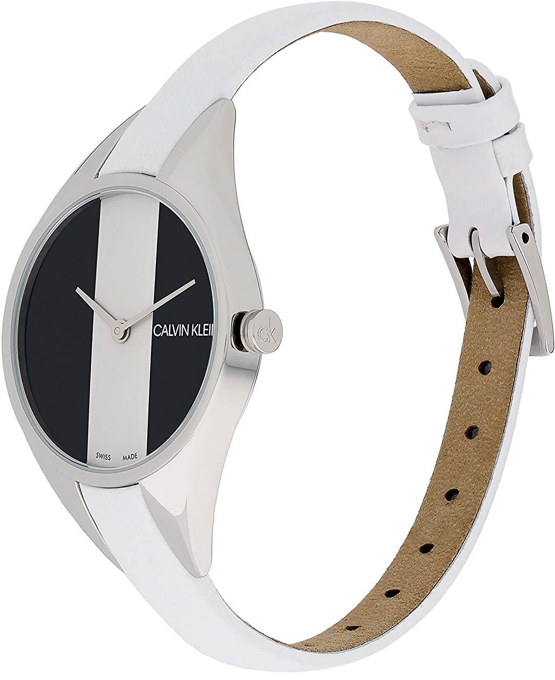 Calvin Klein Rebel Quartz Black and White Dial Ladies Watch K8P231L1
