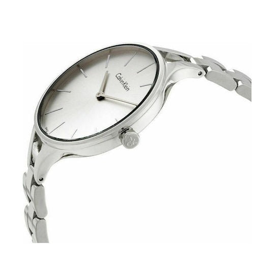 Calvin Klein Rise watch side angle view with crown visible