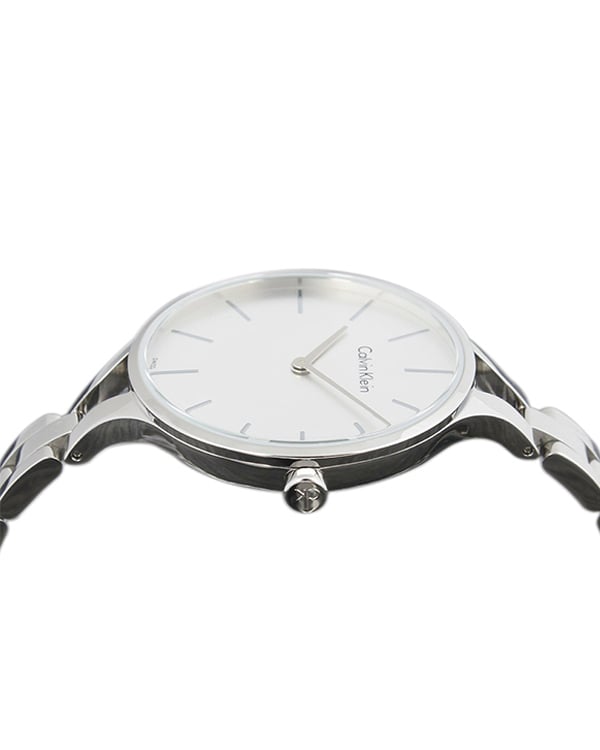 Calvin Klein Rise watch displaying thin profile and case details