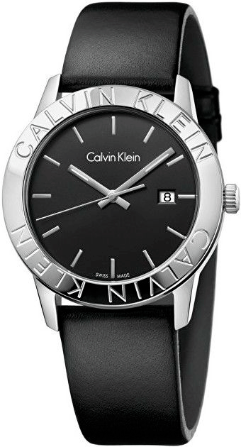Calvin Klein Rise K7Q211C1 ladies watch with black dial and silver stainless steel case