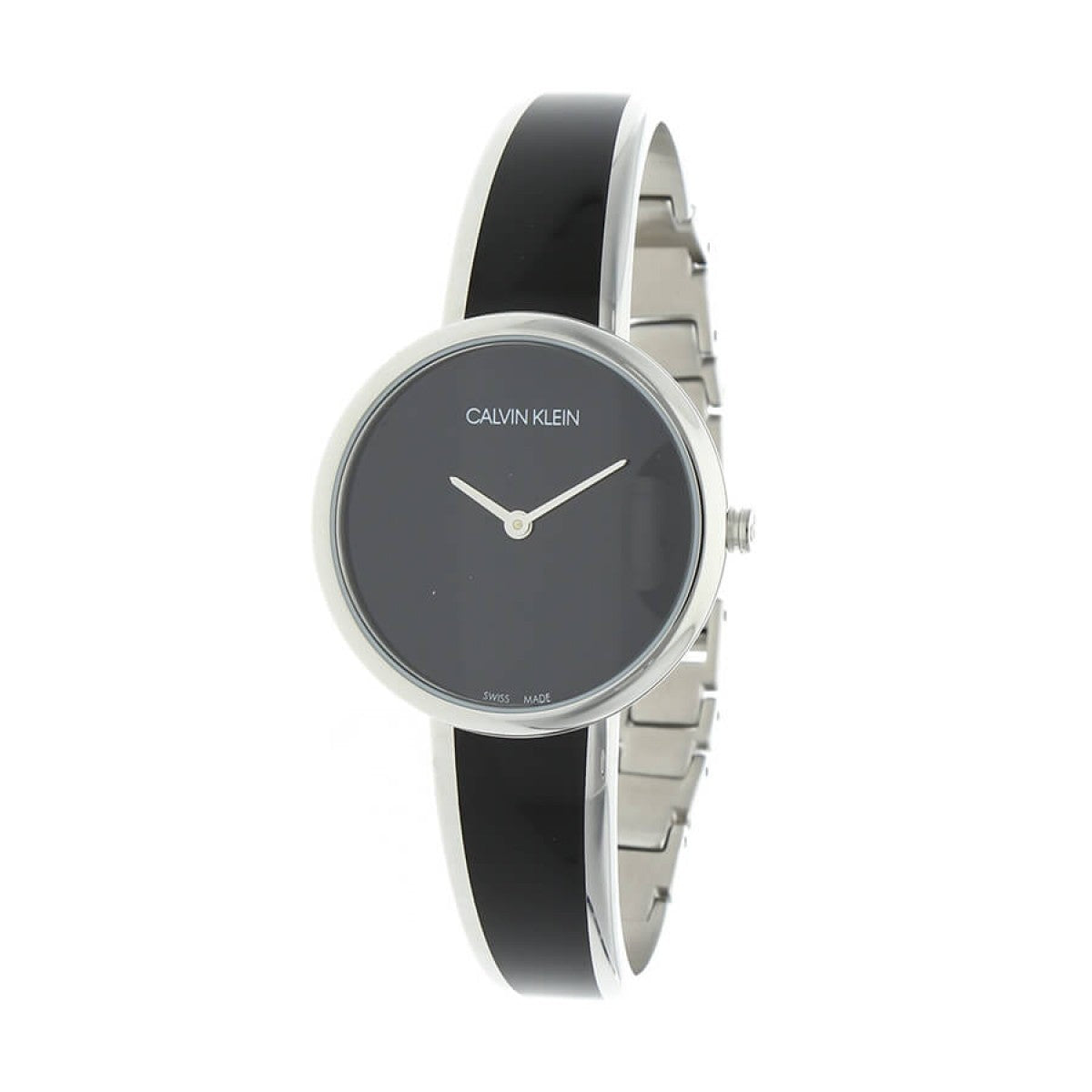 Calvin Klein Seduce women's watch with black dial and alternating black silver strap