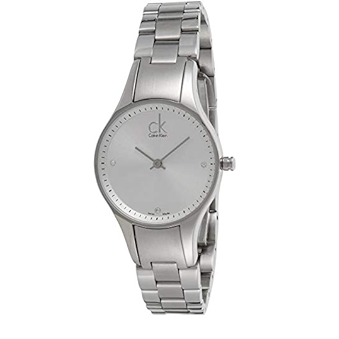 Calvin Klein Simplicity K4323101 women's watch with white dial and steel strap