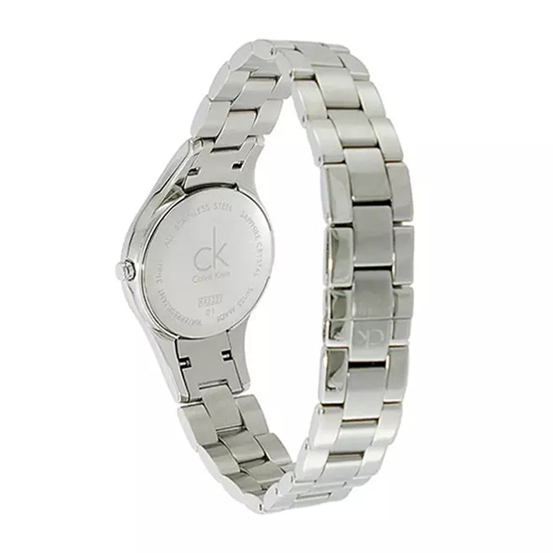 Calvin Klein Simplicity watch strap and bracelet close-up view