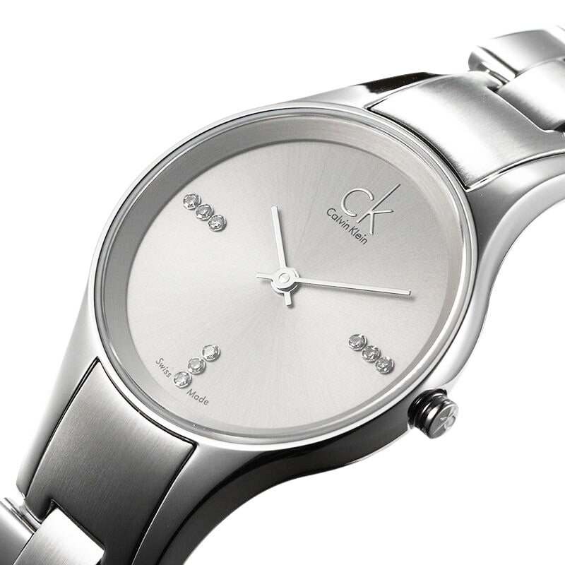 Calvin Klein Simplicity Quartz Crystal Silver Dial Ladies Watch K4323120