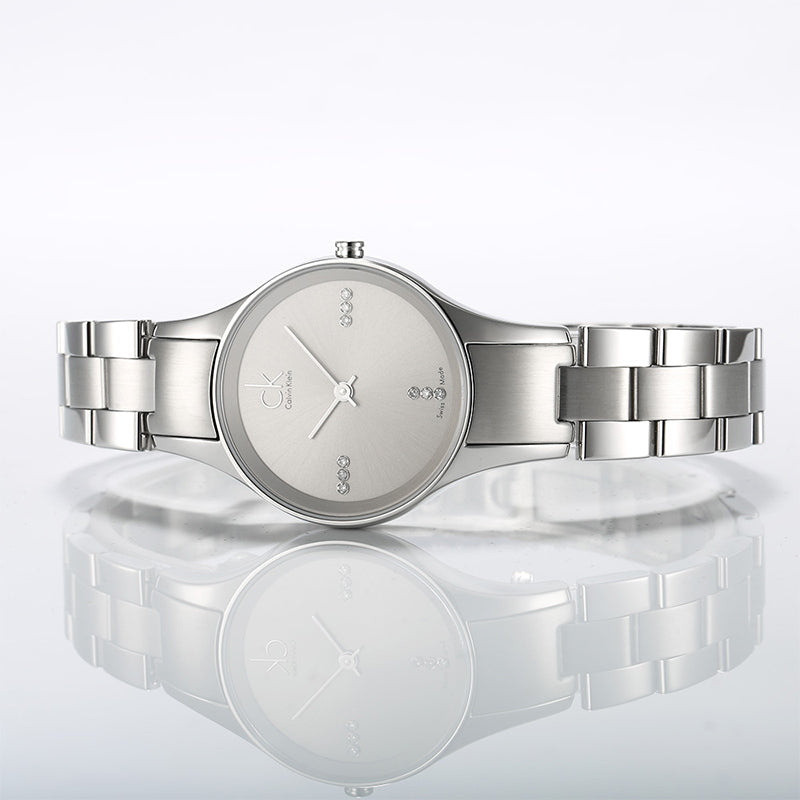 Calvin Klein Simplicity Quartz Crystal Silver Dial Ladies Watch K4323120