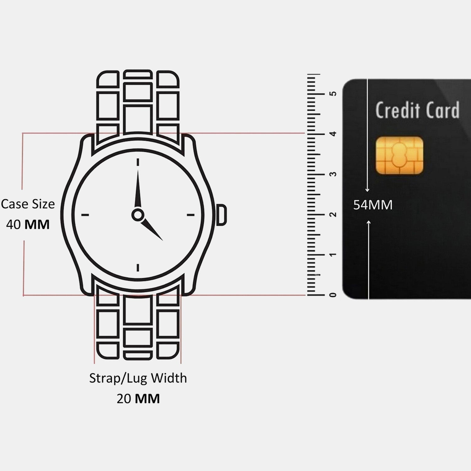 Calvin Klein Stately watch 40mm case size and 20mm strap width specifications