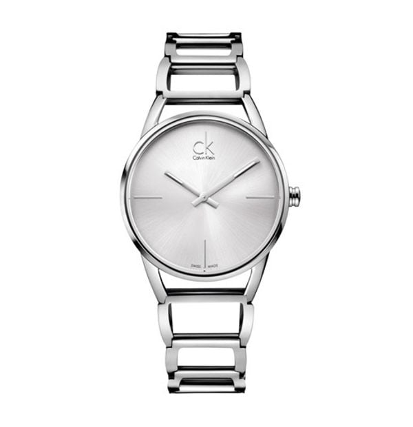 Calvin Klein Stately women's quartz watch K3G23126 with silver sunburst dial
