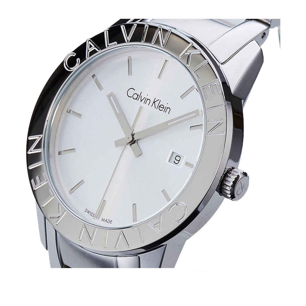 CALVIN KLEIN Steady White Dial stainless steel watch K7Q21146