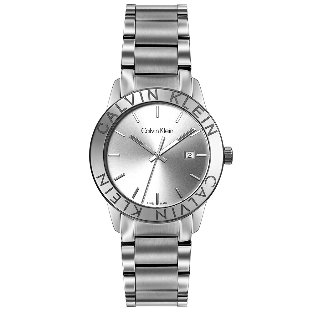 CALVIN KLEIN Steady White Dial stainless steel watch K7Q21146