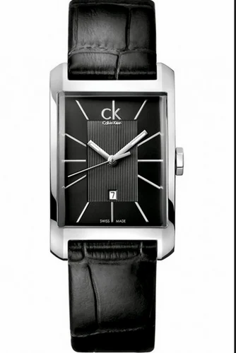 Calvin Klein Window K2M23107 anthracite dial watch with ck branding and rectangular bezel