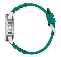 Citizen NJ0129-10X green rubber strap with stainless steel case and clasp