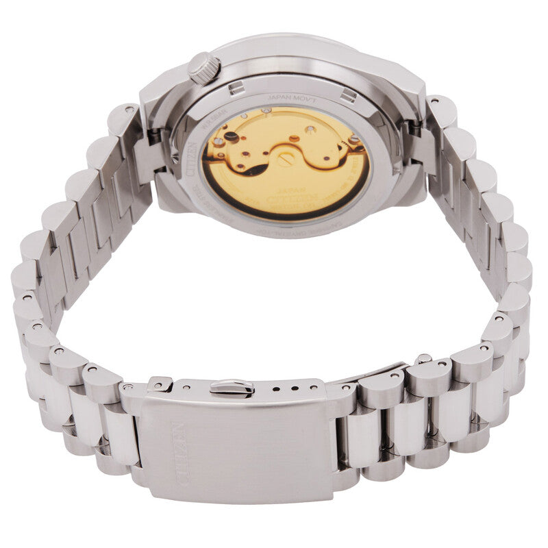 Case back of Citizen Super Titanium watch displaying automatic movement mechanism