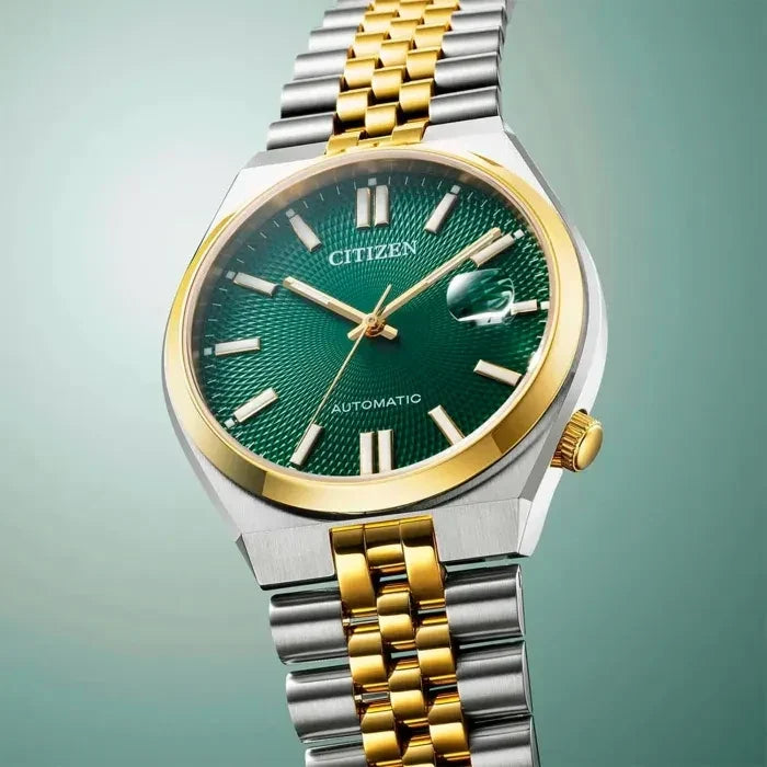Citizen Tsuyosa 60 automatic watch angled view on studio background
