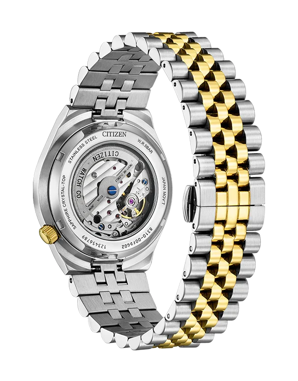 Citizen Tsuyosa 60 automatic movement visible through exhibition caseback