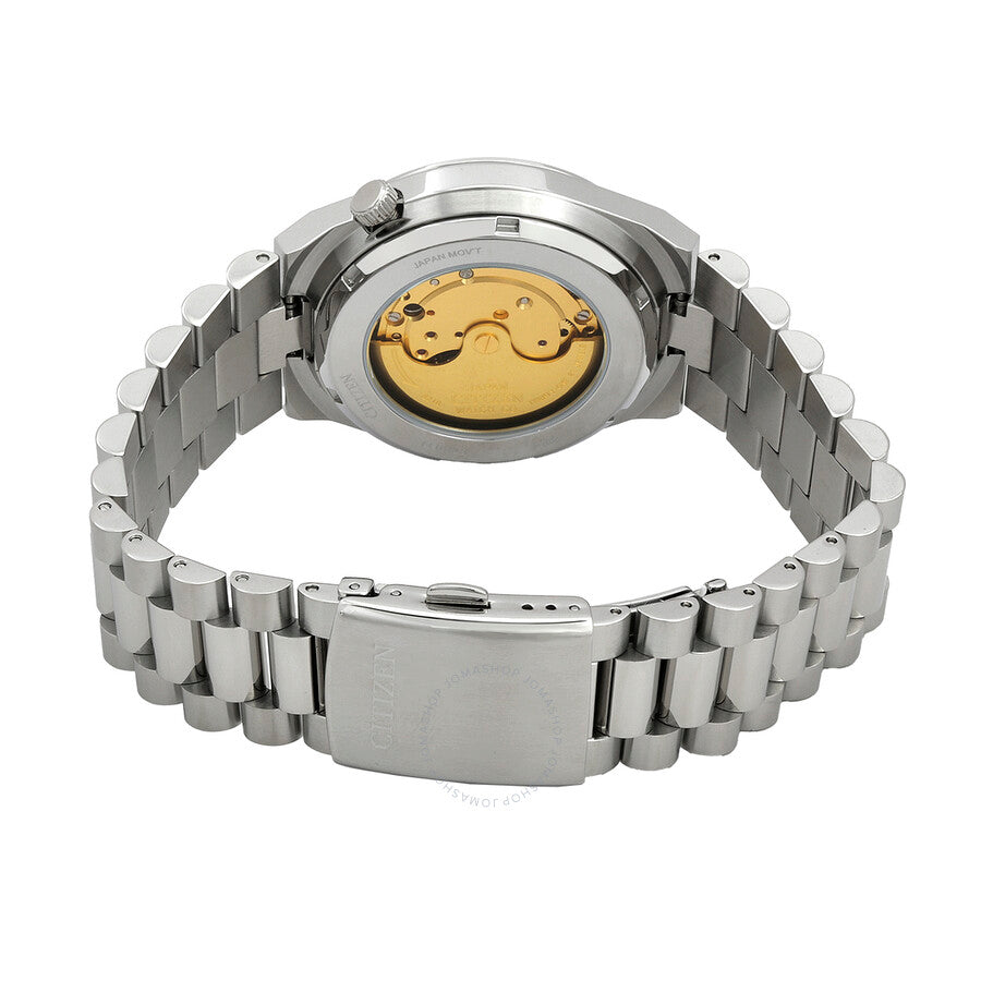 Citizen Tsuyosa automatic watch caseback showing transparent display with visible golden rotor mechanism