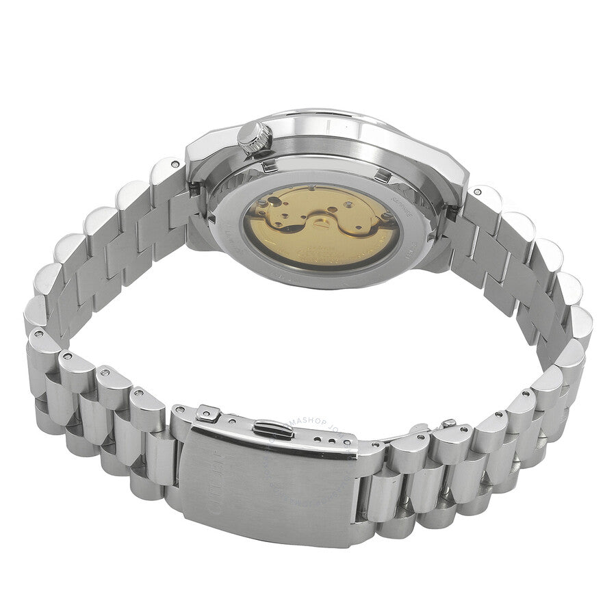 Citizen Tsuyosa Automatic caseback showing automatic movement with gold rotor