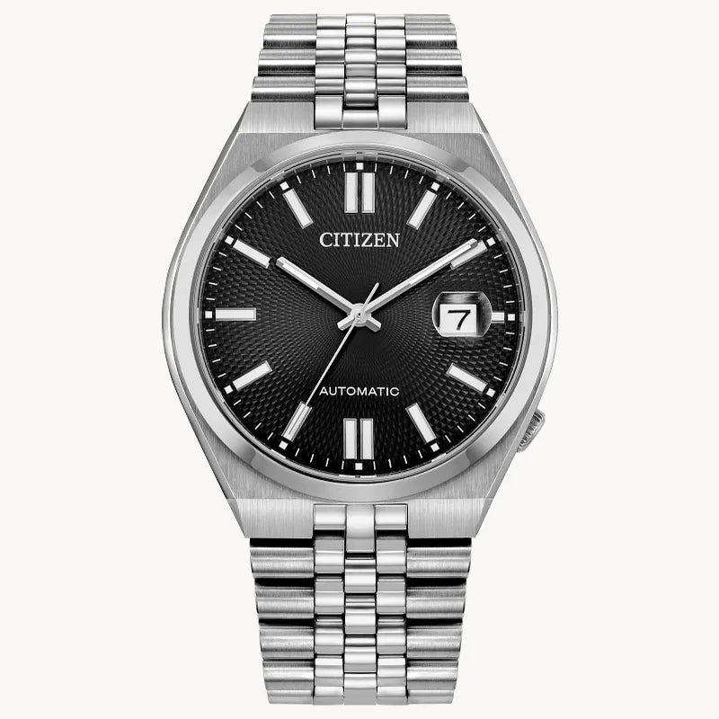 Citizen TSUYOSA automatic mechanical watch with black dial and stainless steel bracelet